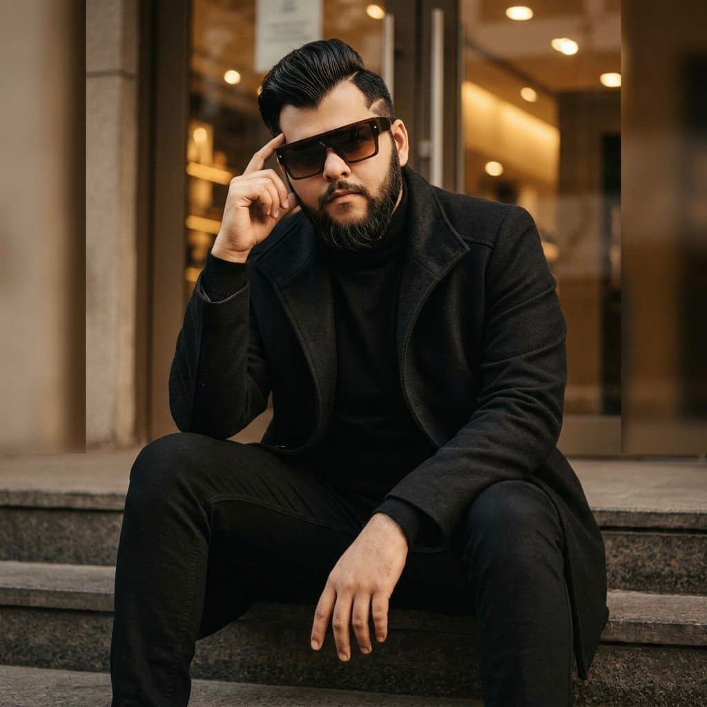 Urban Steps Cinematic Portrait (Alt) - AI prompt example by MangoXPrompts
