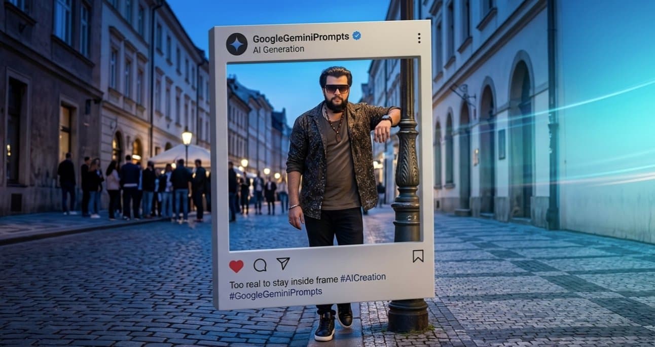 Cobblestone Street Instagram Frame - AI prompt example by MangoXPrompts